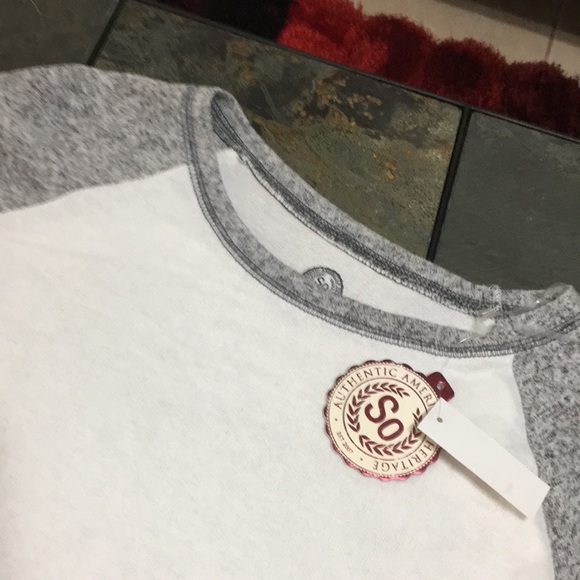SO White and gray baseball Tee. NWT XXS - Picture 2 of 8